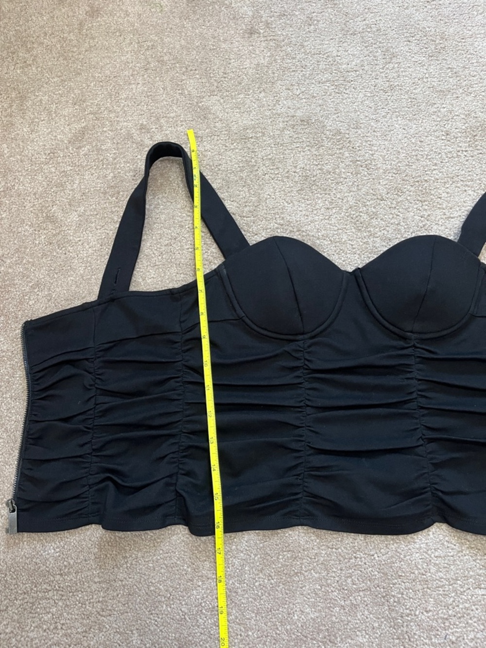 Reformation  Women’s Linnea Rouched Corset Boustier top in black Zip Back XS - Picture 6 of 12